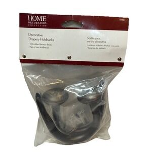 Home Decorators Oil Rubbed Bronze Hook‎ Curtain Holdback (Set of 2) NEW